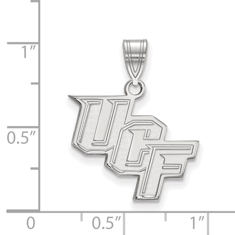 Sterling Silver Rhodium Plated Logoart University Of Central Florida U C F Medium Pendant