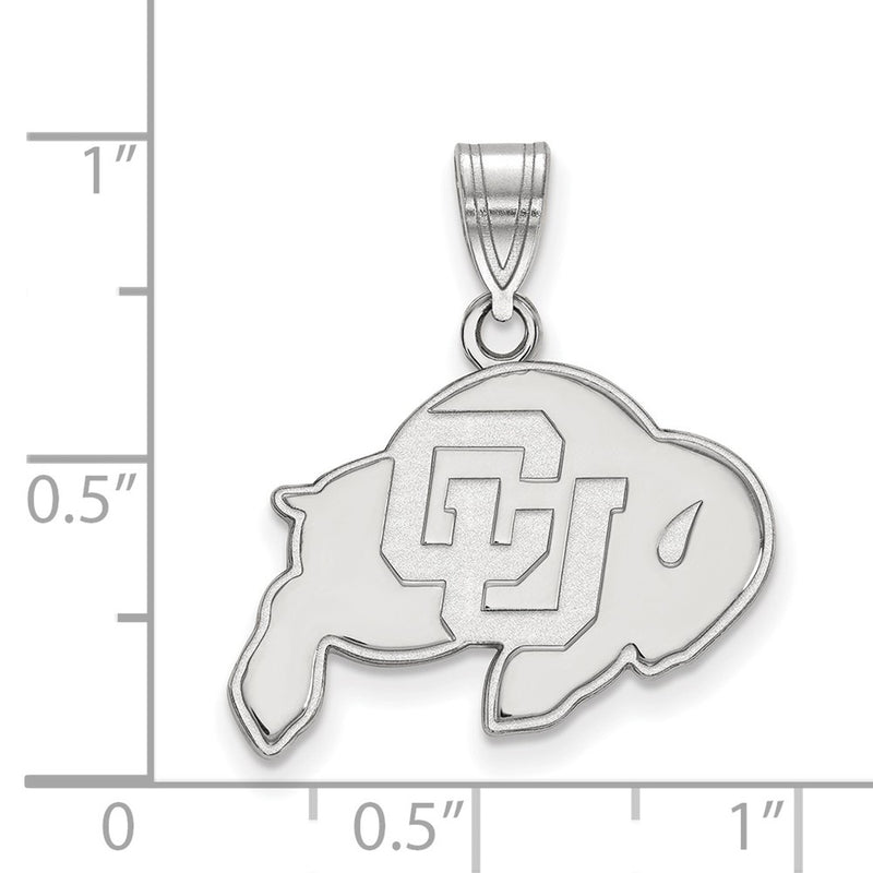 14K White Gold Logoart University Of Colorado Buffalo Medium Pendant