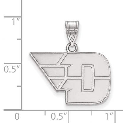 Sterling Silver Rhodium Plated Logoart University Of Dayton Medium Pendant