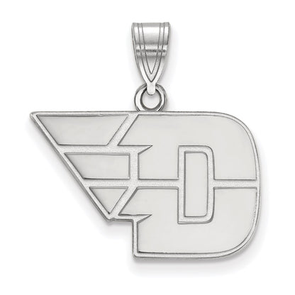 Sterling Silver Rhodium Plated Logoart University Of Dayton Medium Pendant