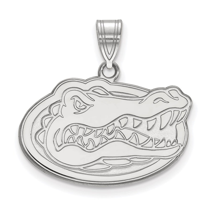Sterling Silver Rhodium Plated Logoart University Of Florida Gator Medium Pendant