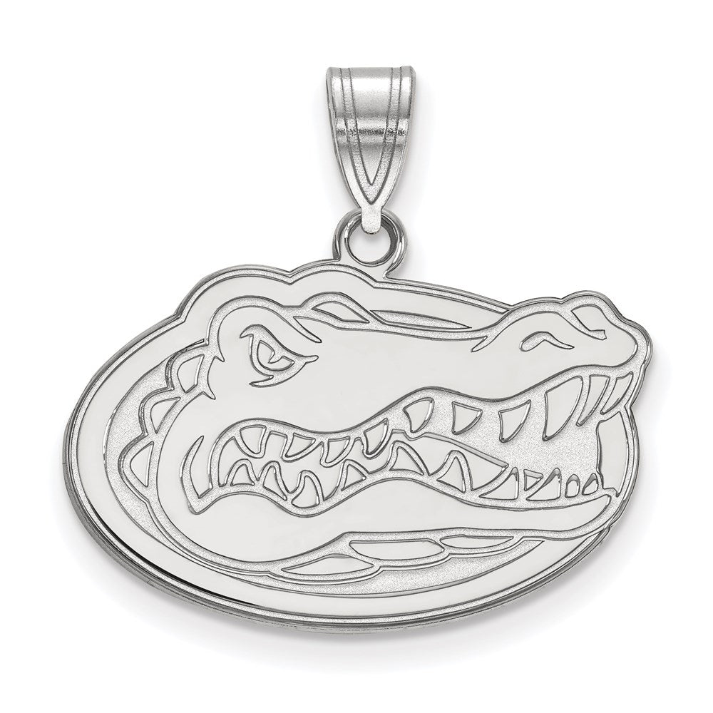 10K White Gold Logoart University Of Florida Gator Medium Pendant