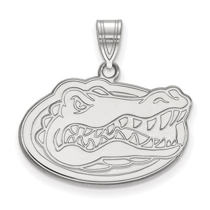 10K White Gold Logoart University Of Florida Gator Medium Pendant