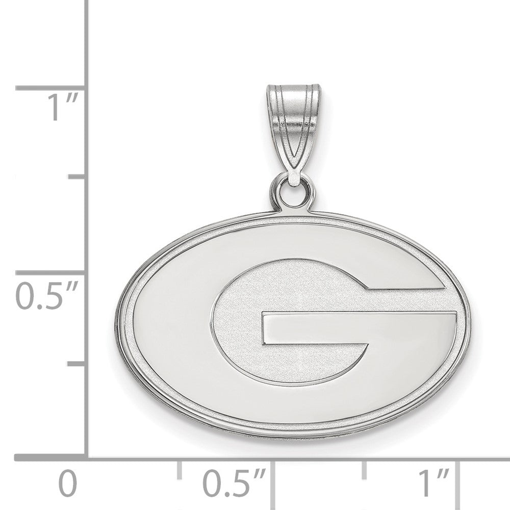 Sterling Silver Rhodium Plated Logoart University Of Georgia Letter G Medium Pendant