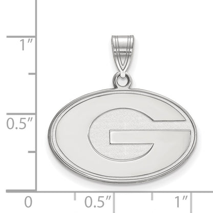 10K White Gold Logoart University Of Georgia Letter G Medium Pendant