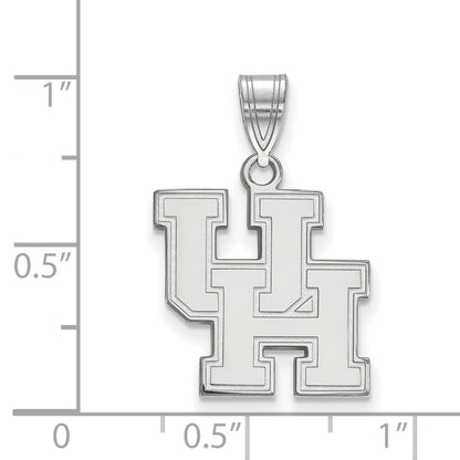 Sterling Silver Rhodium Plated Logoart University Of Houston U H Medium Pendant