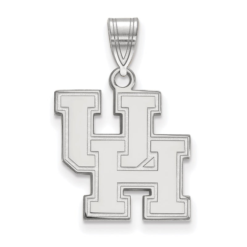 Sterling Silver Rhodium Plated Logoart University Of Houston U H Medium Pendant