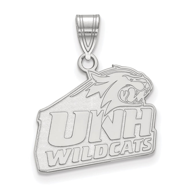 Sterling Silver Rhodium Plated Logoart University Of New Hampshire Medium Pendant