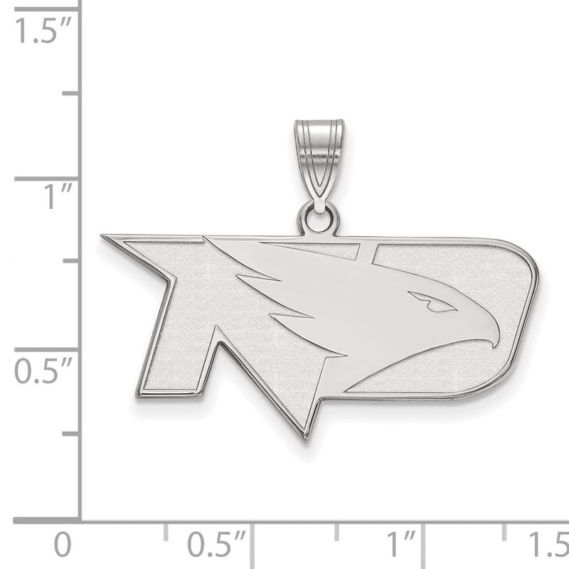 Sterling Silver Rhodium Plated Logoart University Of North Dakota Medium Pendant
