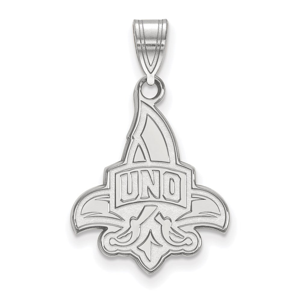 10K White Gold Logoart University Of New Orleans U N O Large Pendant