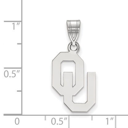 14K White Gold Logoart University Of Oklahoma O U Medium Pendant
