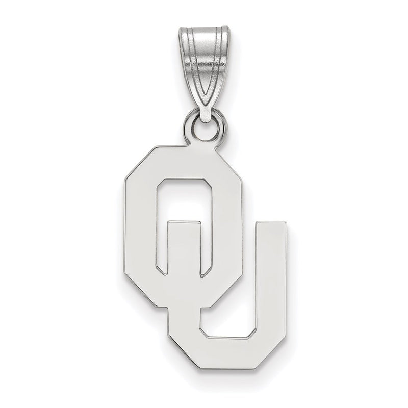 10K White Gold Logoart University Of Oklahoma O U Medium Pendant