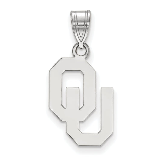 10K White Gold Logoart University Of Oklahoma O U Medium Pendant