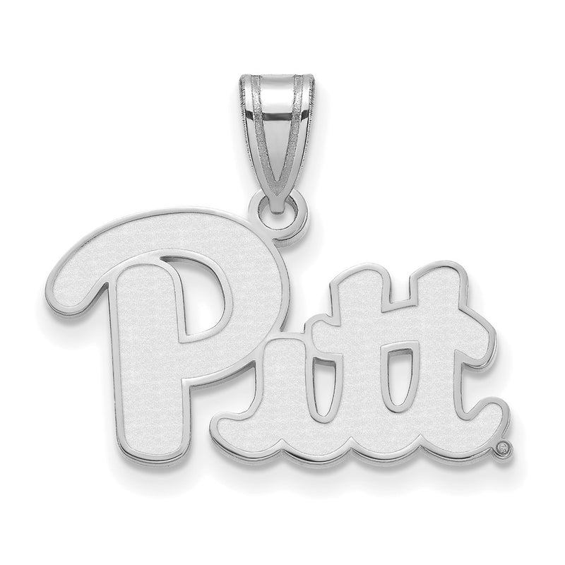 Sterling Silver Rhodium Plated Logoart University Of Pittsburgh Medium Pendant