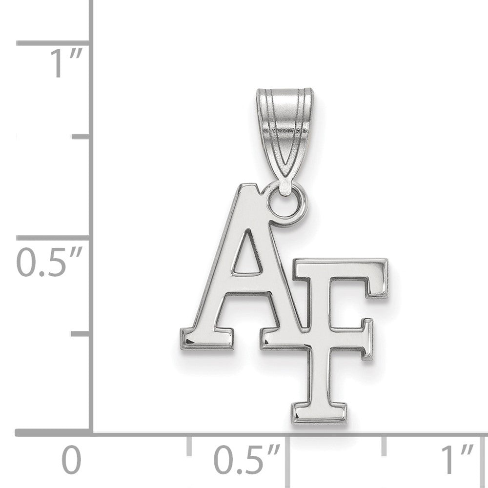 Sterling Silver Rhodium Plated Logoart United States Air Force Academy A F Medium Pendant