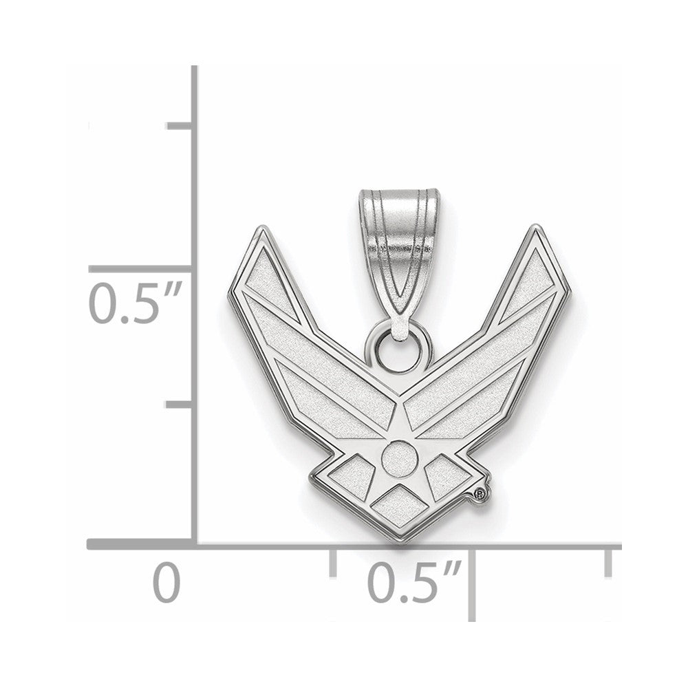 Sterling Silver Rhod-Pltd Logoart U.s. Air Force Medium Pendant