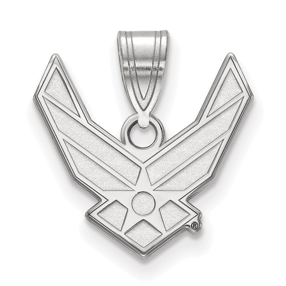 Sterling Silver Rhod-Pltd Logoart U.s. Air Force Medium Pendant