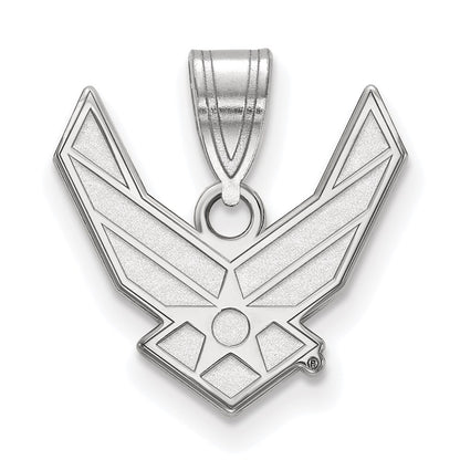 Sterling Silver Rhod-Pltd Logoart U.s. Air Force Medium Pendant