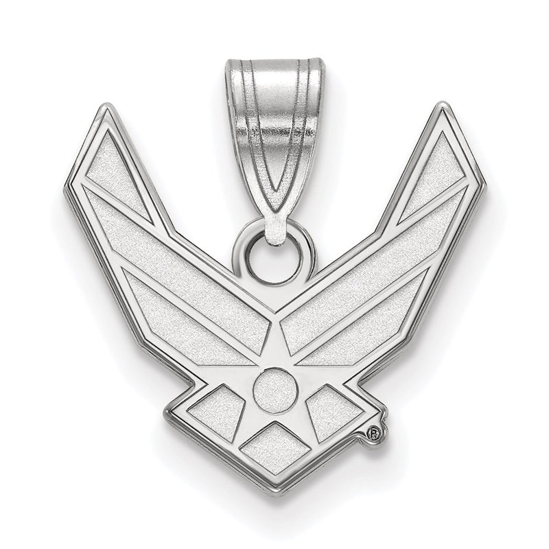 Sterling Silver Rhod-Pltd Logoart U.s. Air Force Medium Pendant