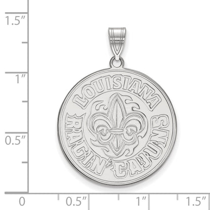 10K White Gold Logoart University Of Louisiana At Lafayette Extra Large Pendant