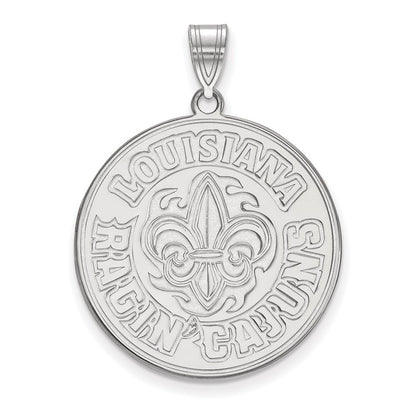 Sterling Silver Rhodium Plated Logoart University Of Louisiana At Lafayette Extra Large Pendant