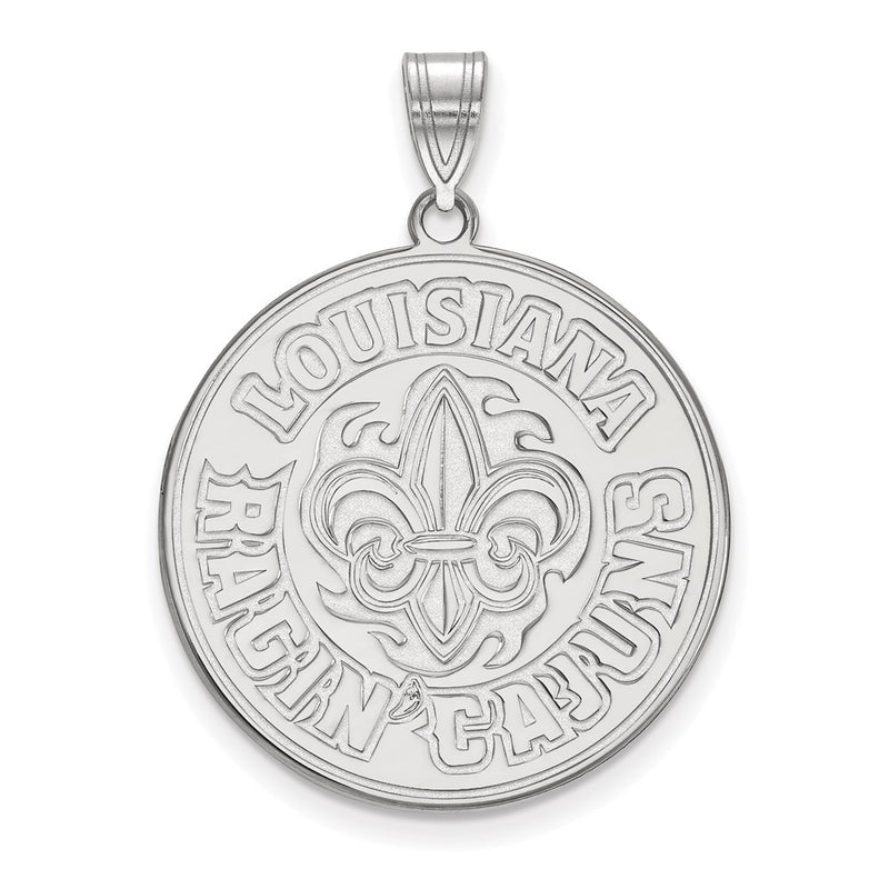 10K White Gold Logoart University Of Louisiana At Lafayette Extra Large Pendant
