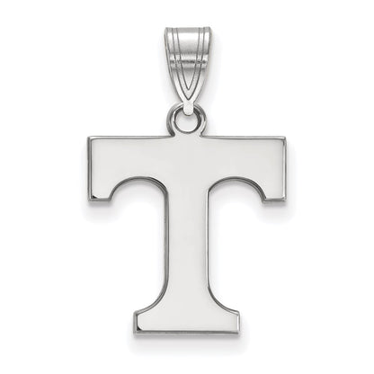 Sterling Silver Rhodium Plated Logoart University Of Tennessee Letter T Medium Pendant