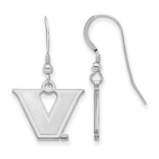 Sterling Silver S. Rh Plated Logoart Vanderbilt University Small Dangle Earrings