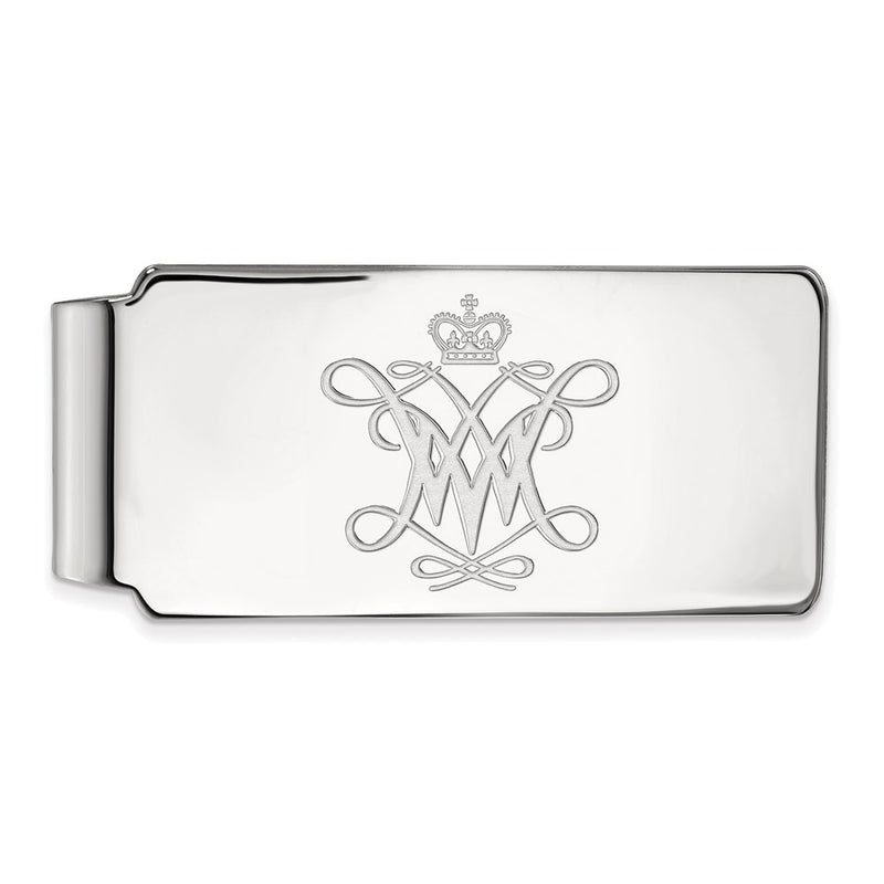 Sterling Silver Rhod-Pltd Logoart William and Mary Money Clip