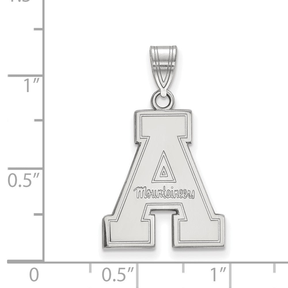 10K White Gold Logoart Appalachian State University Large Pendant