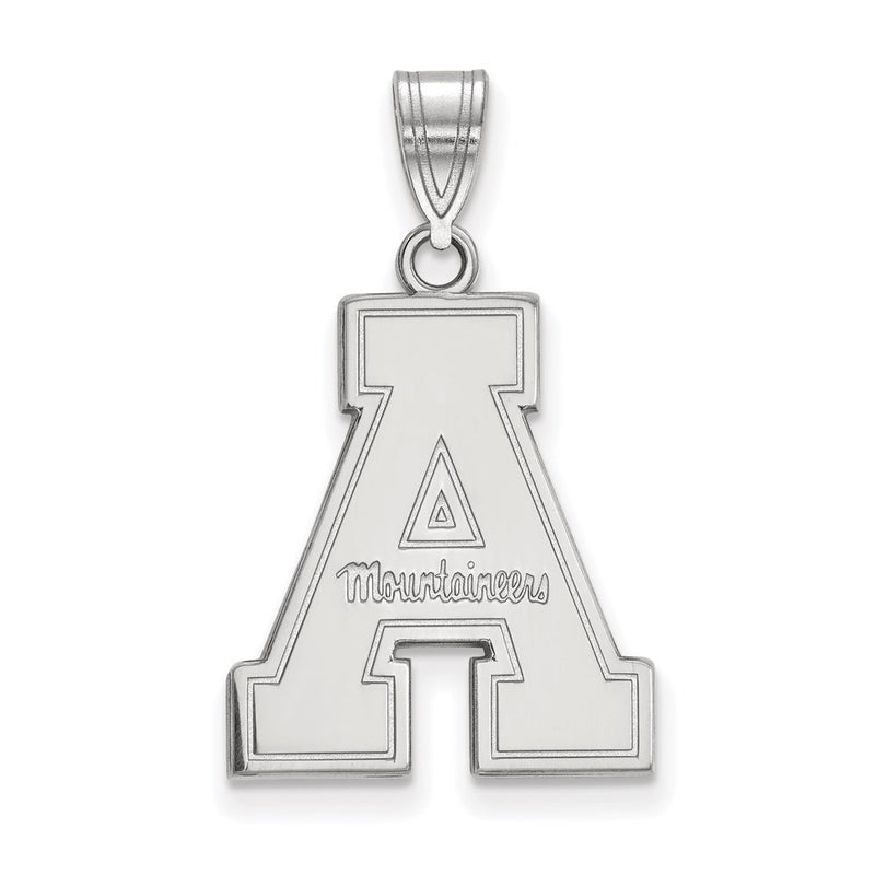 10K White Gold Logoart Appalachian State University Large Pendant