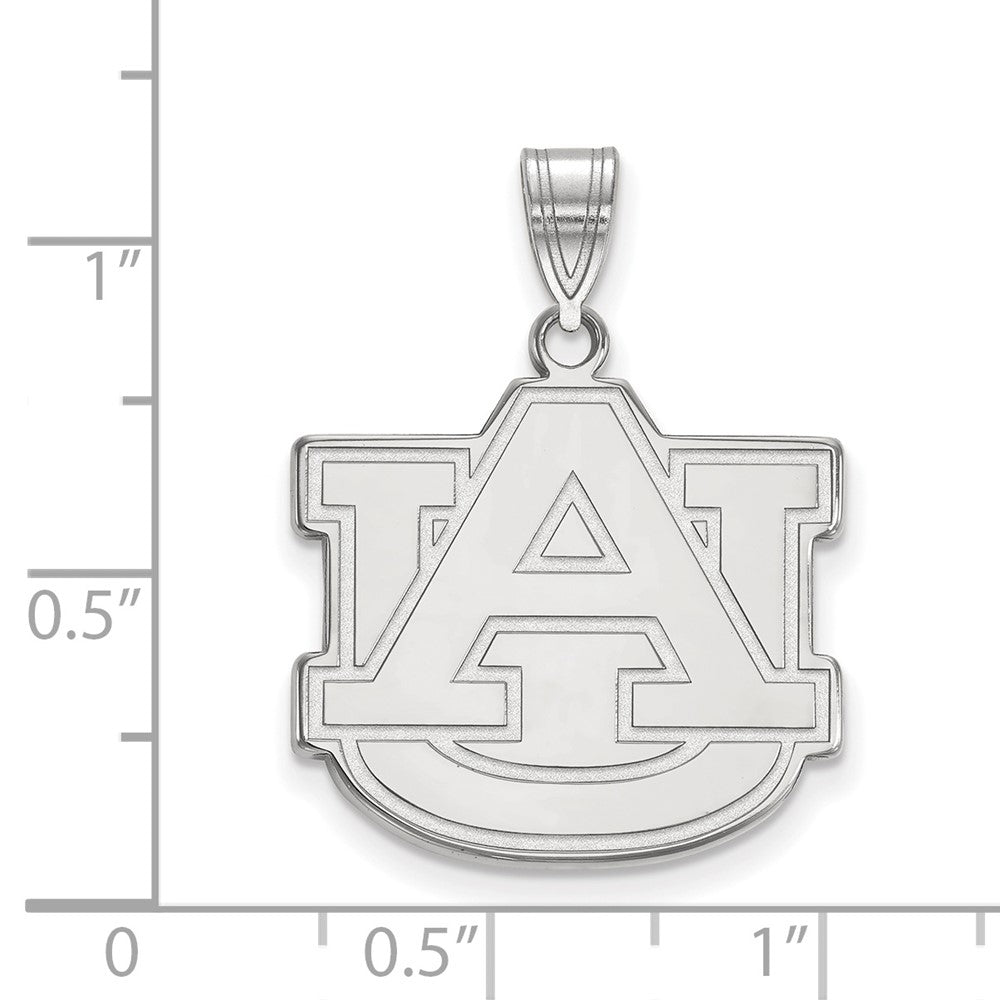 Sterling Silver Rhodium Plated Logoart Auburn University A U Large Pendant