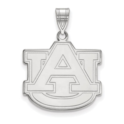 10K White Gold Logoart Auburn University A U Large Pendant