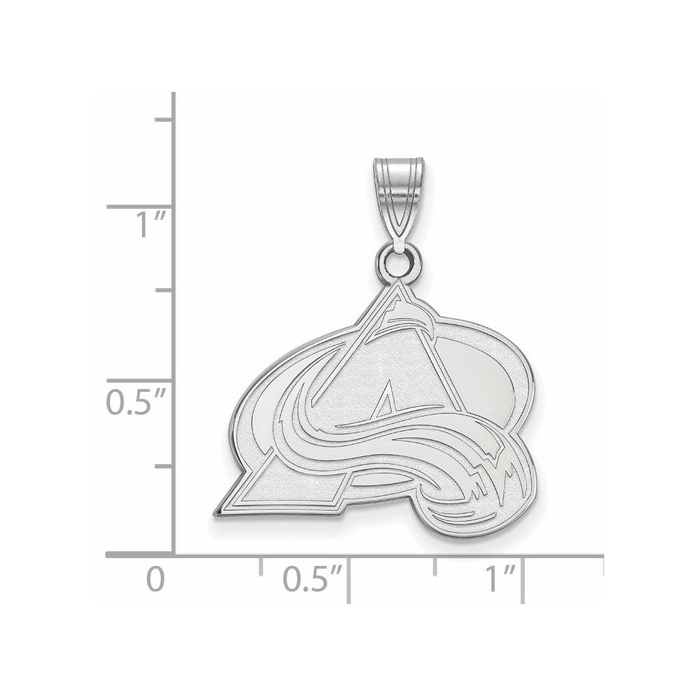 14K White Gold Nhl Logoart Colorado Avalanche Letter A Large Pendant