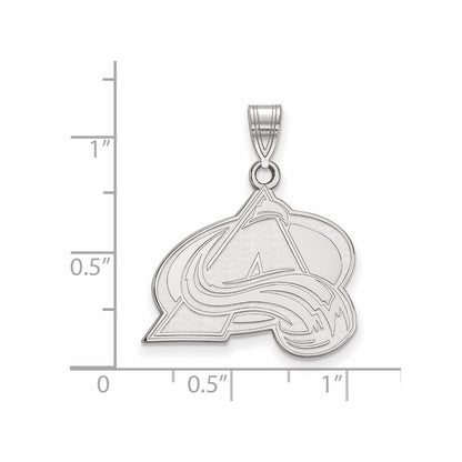 14K White Gold Nhl Logoart Colorado Avalanche Letter A Large Pendant