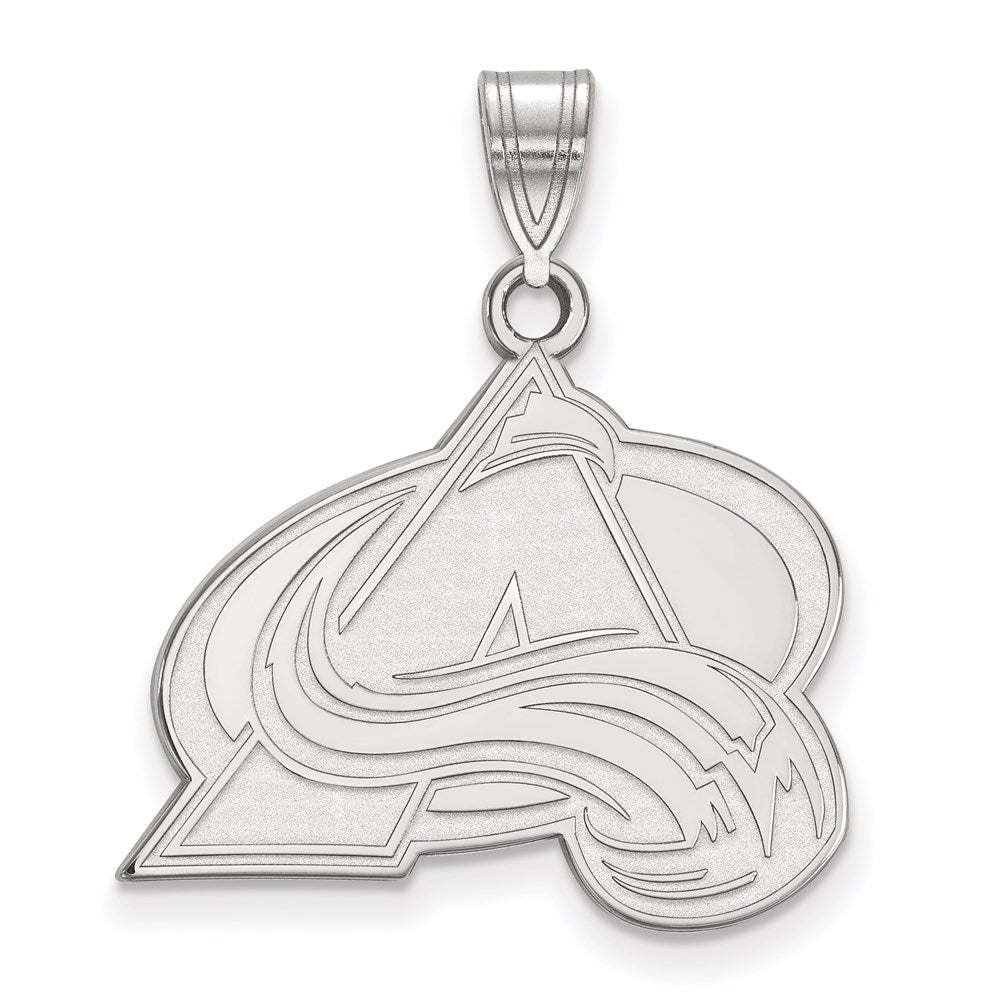 14K White Gold Nhl Logoart Colorado Avalanche Letter A Large Pendant