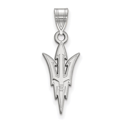 Sterling Silver Rhodium Plated Logoart Arizona State University Pitchfork Large Pendant