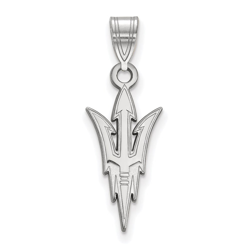 Sterling Silver Rhodium Plated Logoart Arizona State University Pitchfork Large Pendant