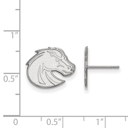Sterling Silver Rhodium Plated Logoart Boise State University Bronco Small Post Earrings