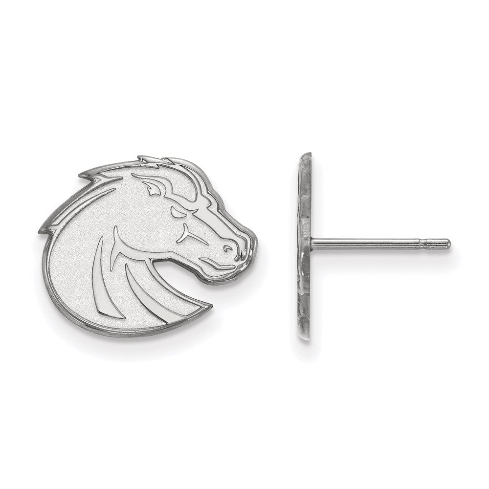 10K White Gold Logoart Boise State University Bronco Small Post Earrings