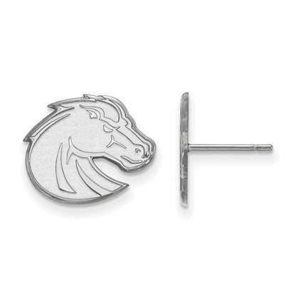 10K White Gold Logoart Boise State University Bronco Small Post Earrings