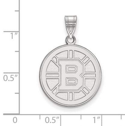 10K White Gold Nhl Logoart Boston Bruins Large Pendant