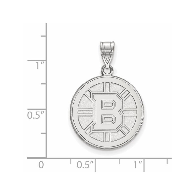 14K White Gold Nhl Logoart Boston Bruins Large Pendant