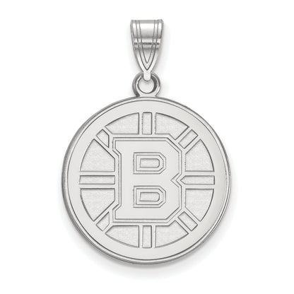 10K White Gold Nhl Logoart Boston Bruins Large Pendant