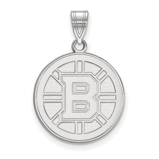 10K White Gold Nhl Logoart Boston Bruins Large Pendant