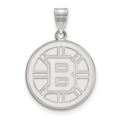 10K White Gold Nhl Logoart Boston Bruins Large Pendant