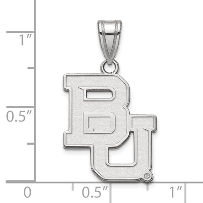 10K White Gold Logoart Baylor University Bears Large Pendant