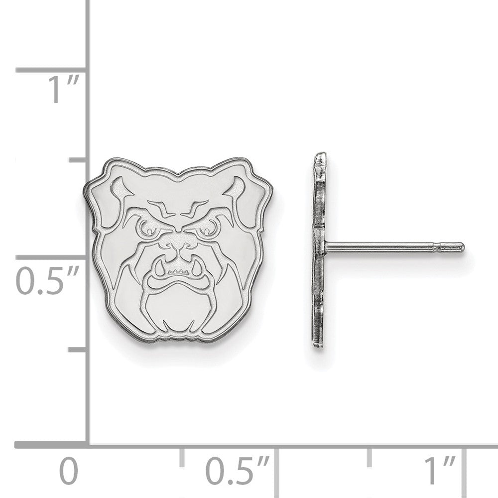 Sterling Silver Rhodium Plated Logoart Butler University Bulldog Small Post Earrings