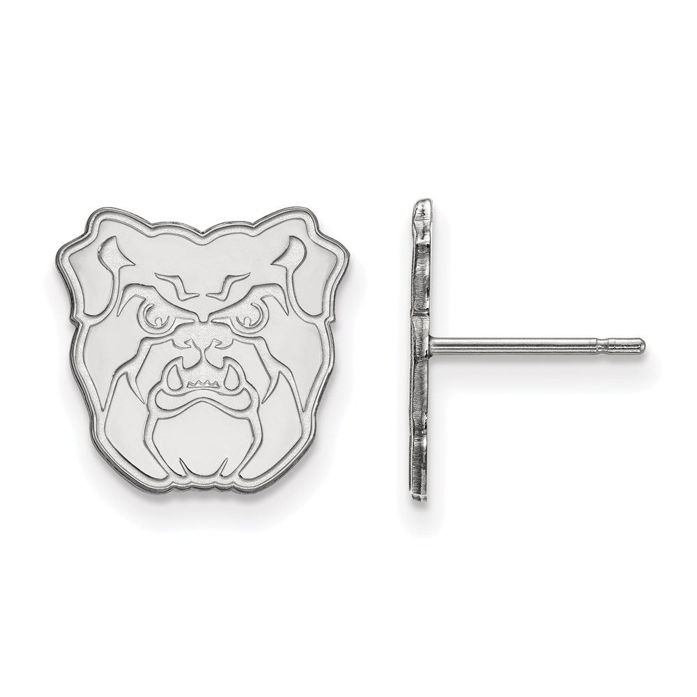 10K White Gold Logoart Butler University Bulldog Small Post Earrings