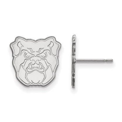 10K White Gold Logoart Butler University Bulldog Small Post Earrings